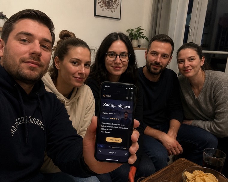 Družba za mizo igra Dosje na telefonih